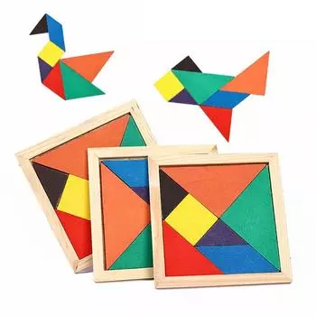 Цвет Форма Познание Пазл Изображение Тренировка мышления Игра Деревянные головоломки Танграм Пазлы Танграм 2