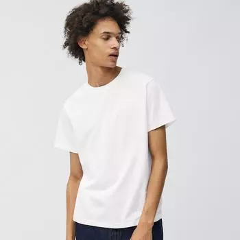Футболка Gu By Uniqlo из хлопка, цветной круглый вырез, короткий рукав 00 WHITE/XS