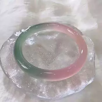 Цвет макарон, халцедон, 8 м, браслет с круглым стержнем, полурозовый, наполовину зеленый, пейзаж, цвет арбуза, далекие горы, темный весенний красочный браслет 6MM54