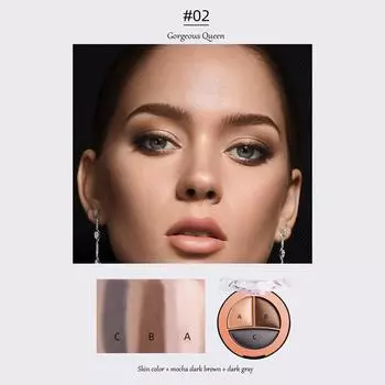 Цвет макияжа 3 цвета High Pearl Light Разрыхлитель Тени для век