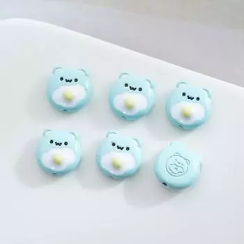 Цвет Милый Ветер Пашот Яйца Медведь Бусины Краска Сплав Сделай Сам Бисером Бусина Разделитель Ожерелье Цепочка для Мобильного Телефона Ювелирные Аксессуары 5 pieces