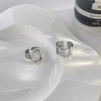 Цвет Неправильный Для Девочек Темперамент Полый Геометрический Женские Открывающиеся Кольца Корейские Кольца на Палец серебряный