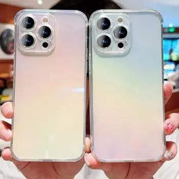 Цвет радуги чехол для телефона для iPhone 15 14 Pro Max 13 12 11 Samsung S24 S23 S22 Ultra A23 A24 A53 Защита камеры Противоударный прозрачный чехол iPhone 15 разноцветный