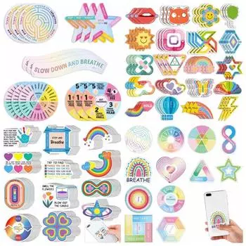 Цвет радуги Наклейка для снятия беспокойства Спокойная полоска Текстура Наклейка для взрослых Наконечник для пальца Студент 10pcs/set-no.2