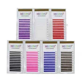 Цвет ресниц 0,07 черный, синий, красный, розовый, коричневый, фиолетовый, белый, нижние ресницы, накладные брови Mix4-5-6-7 мм для наращивания нижних ресниц чёрный