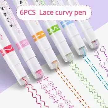 Цвет Сердце Цветок Звезда Кружева Контур Кривая Маркеры Записки DIY Декор Линии Ручки Блокнот Выделите Ключ Марк Канцтовары