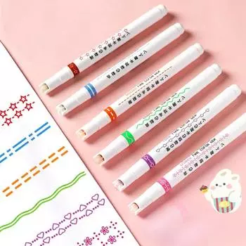 Цвет Сердце Цветок Звезда Кружева Контур Кривая Маркеры Записки DIY Декор Линии Ручки Блокнот Выделите Ключ Марк Канцтовары