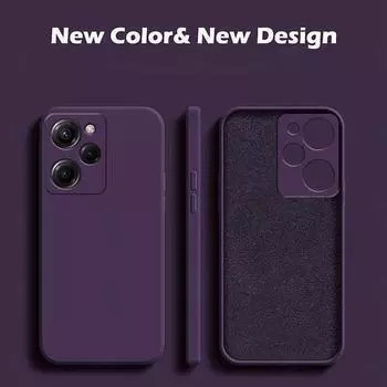 Цвет темно-фиолетовый квадратный жидкий силиконовый чехол для телефона для POCO X5 PRO 5G X5PRO POCOX5 PRO 5G 6,67 дюймов Xiaomi POCO X5 Pro 5G Глобальный защитный чехол POCO X5 Pro 5G вино красного