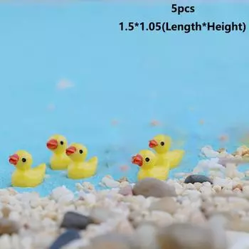 Цвета 5 Мини Цветных Уток Смола Сделай Сам Микро Ландшафтное Украшение Садовые Миниатюры Yellow(5pcs)