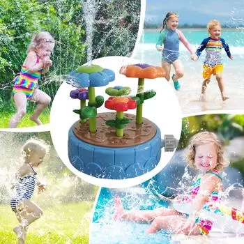 (Цвета цветов отправляются случайным образом)Водный спрей-цветок, уличный разбрызгиватель, игрушка для игр с водой One Size зелёный