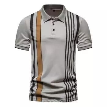 Цвета! Новая летняя мужская футболка-поло с отложным воротником в полоску, дышащая, модная, повседневная, футболки, профессиональный выбор S