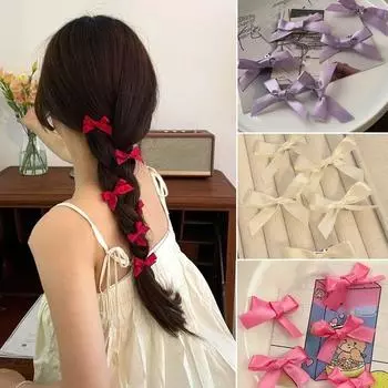 Цвета шелковая лента бант заколка для волос модные милые балетные милые заколки для девочек красочные кружевные женские заколки INS Y2K аксессуары One Size белый