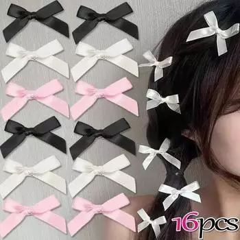 Цвета шелковая лента бант заколка для волос модные милые балетные милые заколки для девочек красочные кружевные женские заколки INS Y2K аксессуары