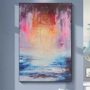 Цветная абстрактная живопись, картина маслом, постер, гостиная, стена, поп-арт, украшение дома 21cm30cm NoFrame