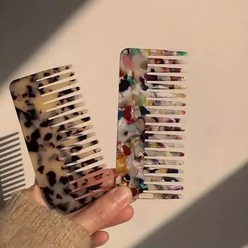 Цветная ацетатная расческа для волос, распутывающая щетка, портативная расческа для укладки волос, парикмахерская расческа F