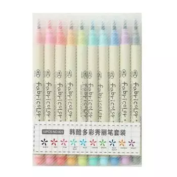 Цветная акварельная ручка с мягкими волосами, набор из 10 цветов, детская студенческая кисть для каллиграфии комиксов