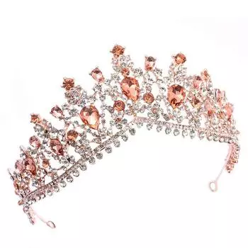 Цветная бриллиантовая корона, свадебная корона, корейский стиль, популярная хрустальная свадебная тиара, головной убор