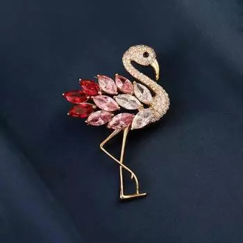 Цветная брошь фламинго, изысканная роскошная женская брошь высокого класса, темперамент, анти-светлая булавка, костюм и аксессуары