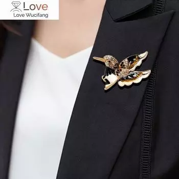 Цветная брошь-колибри со стразами, креативный дизайн, броши-птицы, женские аксессуары для вечеринок, подарок