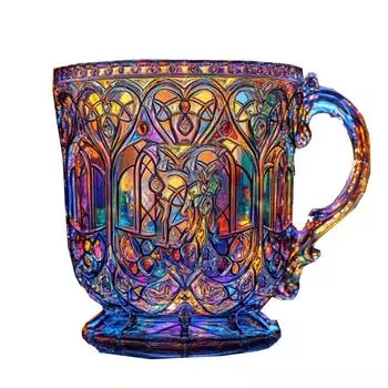 Цветная чаша с крестом – Вдохновляющий подарок,Эта потрясающая цветная церковная чаша, Вдохновленная собора One Size
