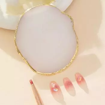 Цветная демонстрационная доска из смолы для дизайна ногтей, имитация агата, палитра лаков для ногтей в стиле Пномпеня, портативная круглая микс для дизайна ногтей белый