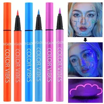 Цветная флуоресцентная подводка для глаз Matte Glow Bright Liquid Eyeliner Painted Face Color Водостойкая, устойчивая к поту, стойкая и быстросохнущая 01#