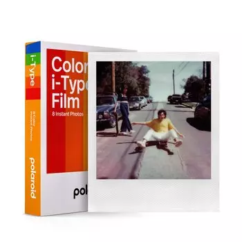 Цветная фотопленка Polaroid Instant Film i-Type, цветная фотопленка, 8 шт., рамка, цвет белый (6000)