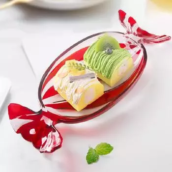 Цветная фруктовая чаша Стеклянный поднос для хранения в форме конфет Настольный кухонный декоративный поднос Хрустальный стеклянный поднос для хранения дома Гостиная зелёный