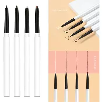 Цветная гелевая ручка-подводка для глаз Чрезвычайно тонкая, не размазывающаяся, водонепроницаемая, не выцветающая, черно-коричневая, подводка для глаз для начинающих чёрный
