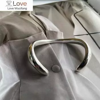 Цветная гладкая поверхность нерегулярный радиан толстый открытый браслет для женщин простой браслет ручной работы для девочек подарки на день рождения