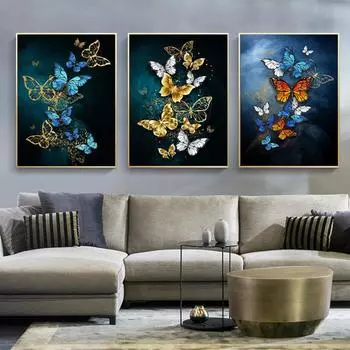 Цветная картина на холсте в скандинавском стиле с абстрактными животными, постеры и принты, настенные художественные картинки для декора гостиной 20x30cm