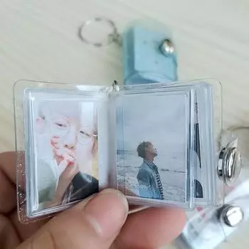 Цветная карточка желе, мини-фотоальбом, держатель для фотографий, брелок для фотографий, держатель для карточек, альбомы 1inch розовый