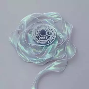 Цветная лента из органзы «рыбий хвост» для торта и цветочного искусства с оверлочным кружевом и волнистым дизайном