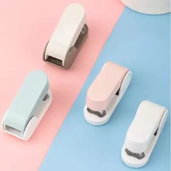Цветная машина для переплета цветной бумаги Мини-цветной мини-степлер Милый степлер Офисные принадлежности белый