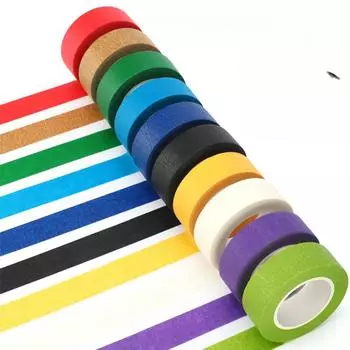 Цветная маскирующая бумажная лента, отрываемая вручную без остатка, студенческое художественное искусство, самодельная многофункциональная цветная маскирующая бумага 1.0cm*13m чёрный