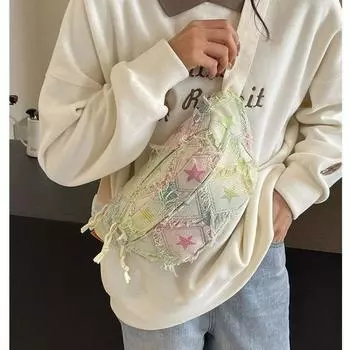 Цветная нагрудная сумка Crowd Design большой вместимости, универсальная для мужчин и женщин, модная маленькая и свежая сумка через плечо, легкая спортивная поясная сумка для