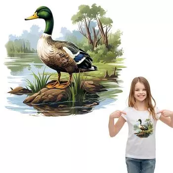 Цветная нашивка в виде утки для одежды, термопресс, новая теплопередача, сделай сам, моющиеся аксессуары для одежды, наклейка на одежду