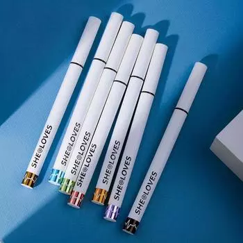 Цветная подводка для глаз Черный Коричневый Тонкая головка кисти для волос Не размазывается Стойкая ручка-подводка для глаз для макияжа #1