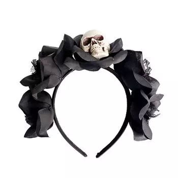 Цветная повязка на голову Хэллоуин Паук Головной убор Череп Кружевной Жуткий Праздничный Рейв Головной убор