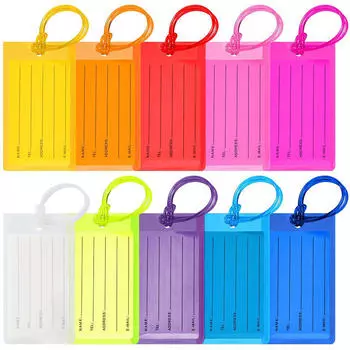 Цветная ПВХ симпатичная багажная бирка мягкая чемоданная этикетка багажная карточка дорожная багажная бирка сумка бирки держатель удостоверения личности дорожные аксессуары One Size