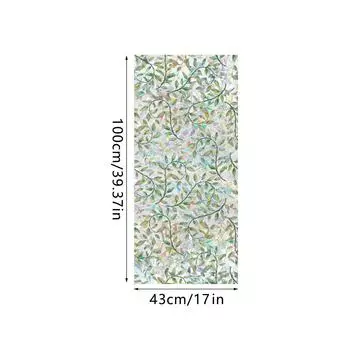 Цветная радужная электростатическая наклейка на стекло ПВХ двусторонняя цветная съемная наклейка на окно с изображением цветка растения XCBL001