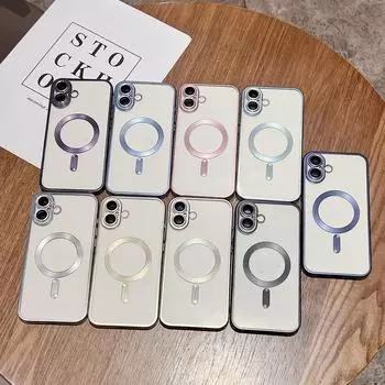 Цветная рамка прозрачный магнитный чехол для телефона iPhone 16 15 Pro Max 14 13 12 Pro 11 беспроводная зарядка мягкая противоударная защита линз для Magsafe чехол iPhone 16 зелёный