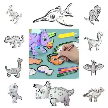Цветная раскраска для рисования, игрушка для самостоятельного изготовления, надувной динозавр, игрушка для рисования, для детей/малышей B