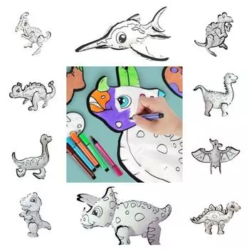 Цветная раскраска для рисования, игрушка для самостоятельного изготовления, надувной динозавр, игрушка для рисования, забавные подарки B