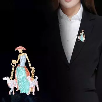 Цветная расписная брошь для девочек, капающая маслом, элегантная одежда, аксессуары, эмалированная женская форма, сумка, шарф, деловой костюм, булавка с лацканами, модные ювелирные изделия, подарок розовый