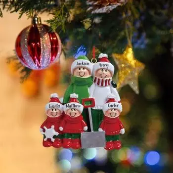Цветная роспись Семейные рождественские подвески Подвесные елочные украшения Новый год Style B