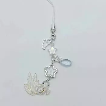 Цветная рыбка звезда брелок шнурок ремешок для запястья цепочка для телефона сотовые телефоны струна мультфильм бахрома сотовый телефон цепочка брелок ремешок белый