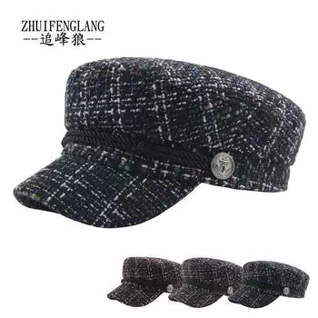 Цветная сетка вязаная шляпа с плоским верхом на пуговицах веревка декоративная модная шляпа японская темно-синяя шляпа студенческая шляпа 58cm оранжевый