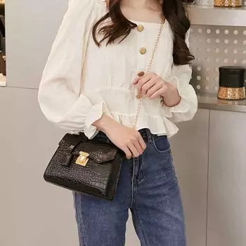 цветная сумка через плечо для женщин, сумки Высококачественная текстура, классическая однотонная сумка через плечо, модная маленькая квадратная сумка красный