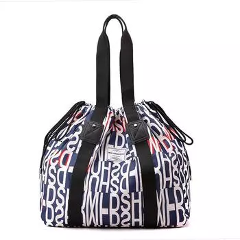 Цветная сумка через плечо с буквенным принтом, женская сумка-тоут большой емкости на шнурке, многофункциональный рюкзак
